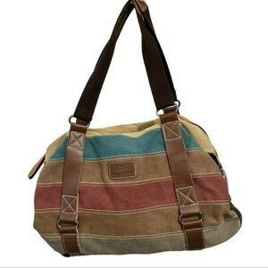 Striped Canvas Tote Bag